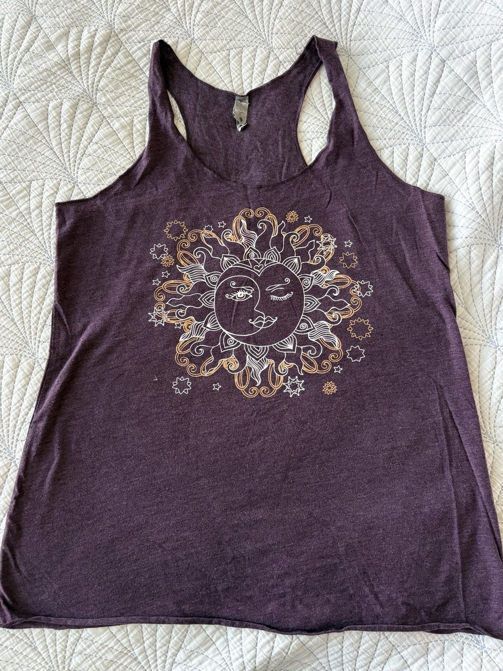 Next Level Apparel Purple Sun & Moon Graphic Racerback Tank